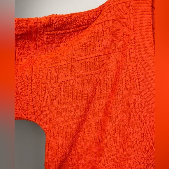 Vintage Forelli International Orange V-Neck Knit Pullover Sweater - Picture 5 of 8